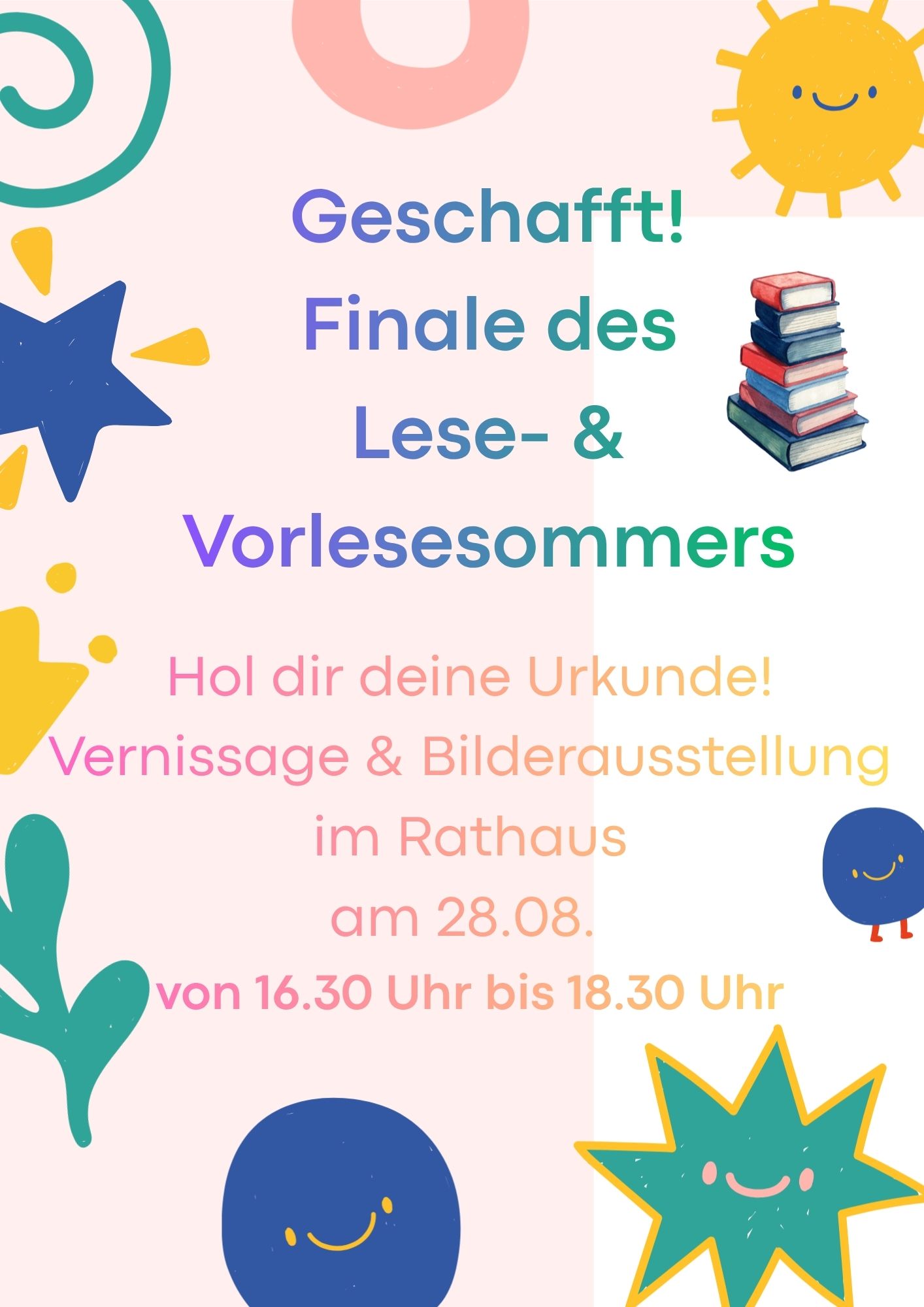 Plakat Einladung zum Finale des Lese- & Vorlesesommers